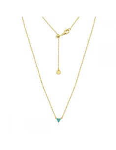 Collar Circonita - Triangulo Turquesa - 39+6cm 2