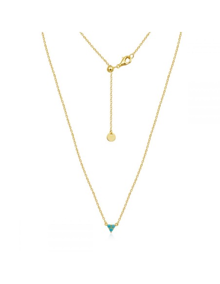 Collar Circonita - Triangulo Turquesa - 39+6cm