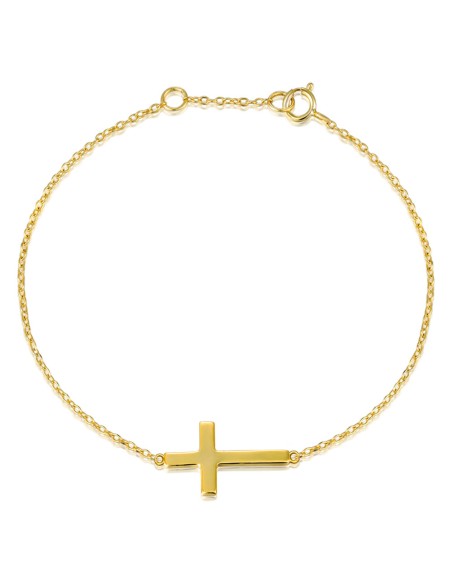 Pulsera Plata - Cruz 14mm