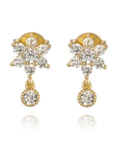 Pendientes Flor - Circonita Blanca 2