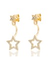 Pendientes Circonita - Ear Jacket Estrella - Plata Baño en Oro