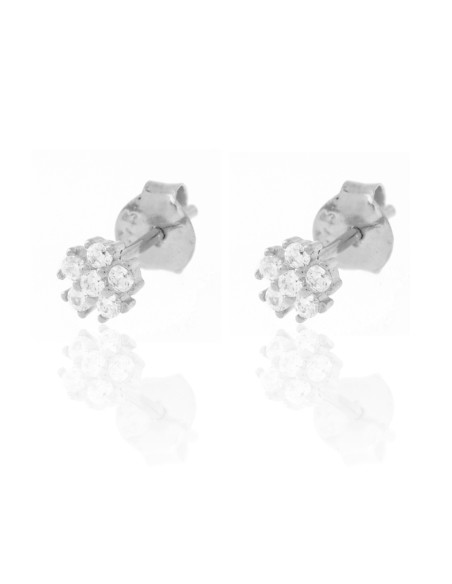 Pendientes Circonita - Flor 4.5 mm