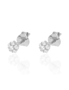 Pendientes Circonita - Flor 4mm 2