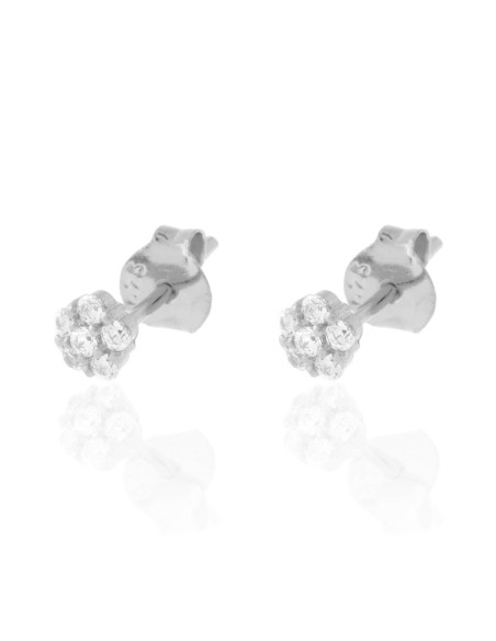 Pendientes Circonita - Flor 4mm