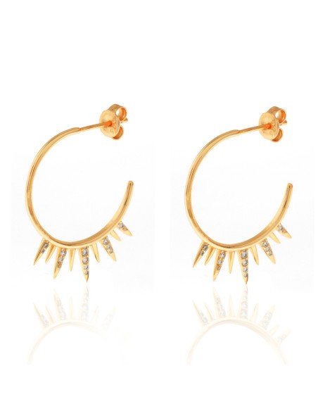 Pendientes Circonita - Semi Aro 27mm