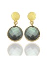 Pendientes Mineral - Facetados 12mm - Bañado Oro