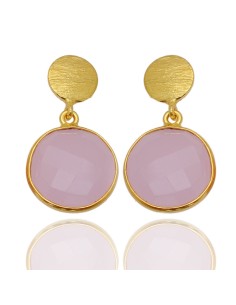 Pendientes Mineral - Facetados 12mm - Bañado Oro 2