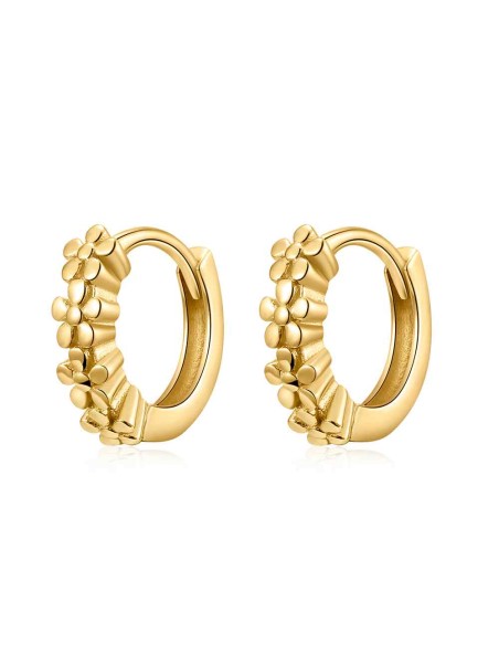 Pendiente Aro Flor - 12mm