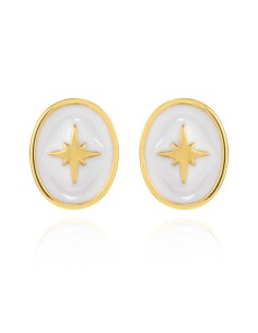 Pendientes Enamel Turquesa Oval Estrella - 6 * 8 mm 2
