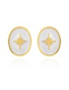 Pendientes Enamel Turquesa Oval Estrella - 6 * 8 mm