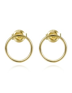 Pendientes Circulo - 9, 11, 13 mm - Bañado Oro y Plata Rodiada 2