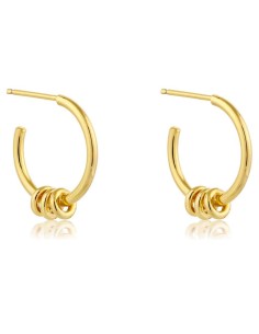 Pendientes Aro Circulo - 16 mm - Bañado Oro y Plata Rodiada 2