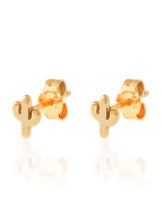 Pendientes Cactus - 6 mm - Bañado Oro y Plata Rodiada 2