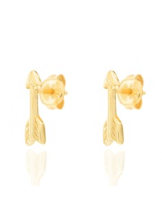 Pendientes Flecha - 13mm - Bañado Oro y Plata Rodiada 2