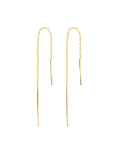 Pendientes Cadena Barra - 95 mm - Bañado Oro y Plata Rodiada 2