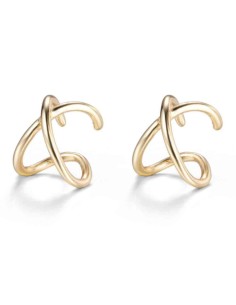 Pendientes Earcuff - Cruz 9 mm - Bañado Oro and Plata Rhodium 2
