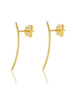 Pendientes Plata - Palo 24 mm - Bañado Oro y Plata Rodiada 2