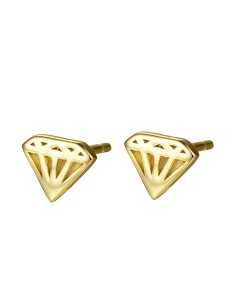 Pendientes Diamante Dormalina - 5 * 7 mm - Bañado Oro y Plata Rodiada 2