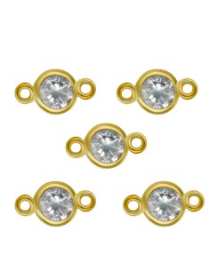 Motivo Circonita - 3mm - Bañado Oro y Plata Rodiada 2