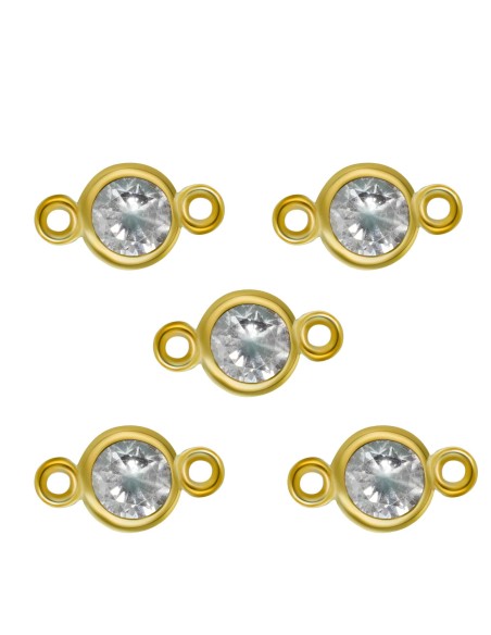 Motivo Circonita - 3mm - Bañado Oro y Plata Rodiada