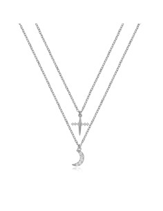 Collar Circonita - Cruz y Luna - 41+5cm 2