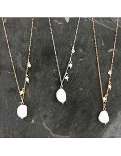 Collar - Perla y Circonita - 40+3cm 2