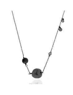 Collar - Perla y Circonita - 38+3cm 2