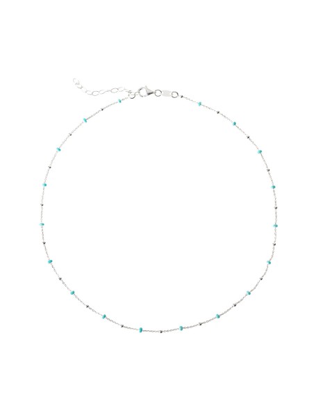 Collar Bolitas - 38+4cm - Enamel - Bañado Oro y Plata y Plata Rodiada