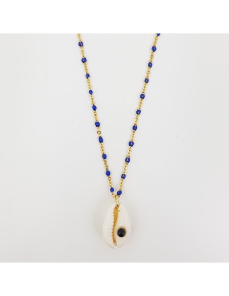 Collar Mineral - Concha - Enamel - 50+5cm - Bañado Oro