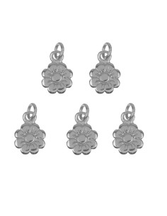 Charm Plata - Flor 6*6mm 2