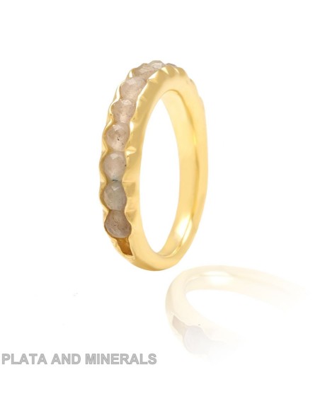 Anillo Mineral - Plata Chapado Oro
