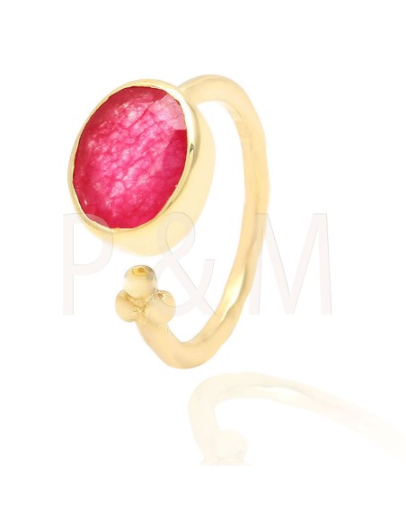 Anillo Mineral - Plata Chapado Oro