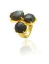 Anillo Mineral - 16 - Plata Chapado Oro - Varios