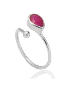 Anillo Mineral - Lagrima - Plata Rodiada y Chapado Oro 2