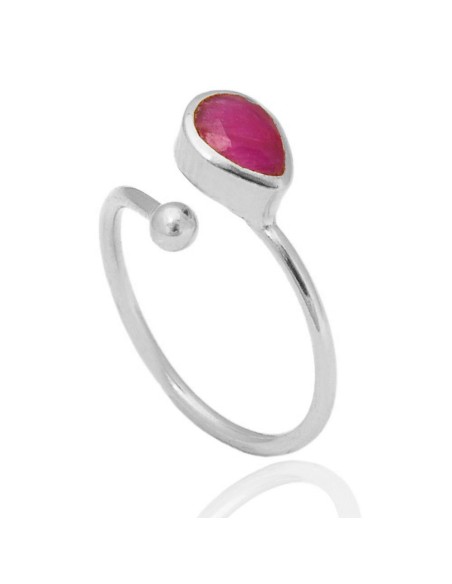 Anillo Mineral - Lagrima - Plata Rodiada y Chapado Oro