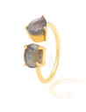 Anillo Mineral - Plata Chapado Oro