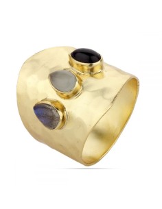 Anillo Mineral - 5*6mm - Bañado Oro 2