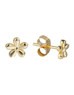 Pendientes Flor - 5.5 mm - Bañado Oro y Plata Rodiada 2