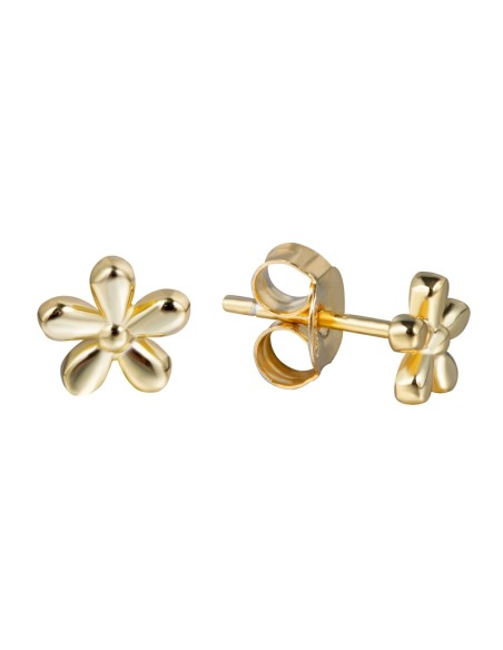 Pendientes Flor - 5.5 mm - Bañado Oro y Plata Rodiada