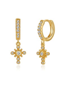 Pendientes Aro - Cruz - Circonita 2