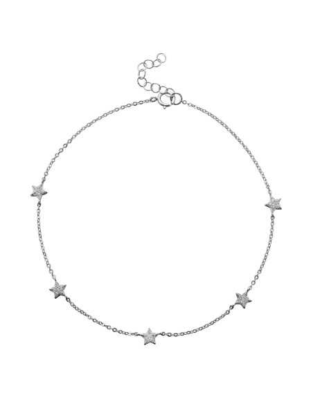 Tobillera Circonita - Star 5,5mm - 22+3