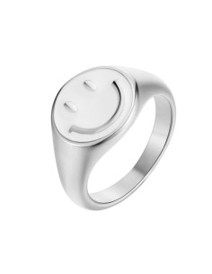 Anillo Acero Smiley - Enamel Granate 12mm 2