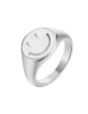 Anillo Acero Smiley - Enamel Granate 12mm