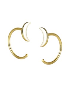 Pendienets Luna - 7 mm - Bañado Oro y Plata Rodiada 2