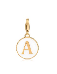 Colgantes Acero - Enamel Letra 18 mm - Bañado Oro 2