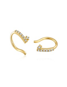 Earcuff Circonita -Aro-Circonita Negra Chapado Oro 2