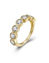 Anillo Circonita - 7 CZ - Bañado Oro y Plata Rodiada