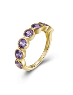 Anillo Circonita - 7 CZ - Bañado Oro y Plata Rodiada 2