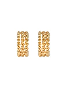 Pendientes Acero - Trenzado - 20*8mm - Bañado Oro 2