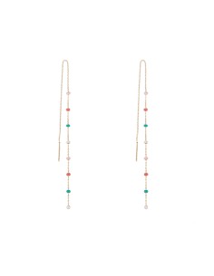 Pendientes Cadena - 14cm Enamel - Bañada Oro 2